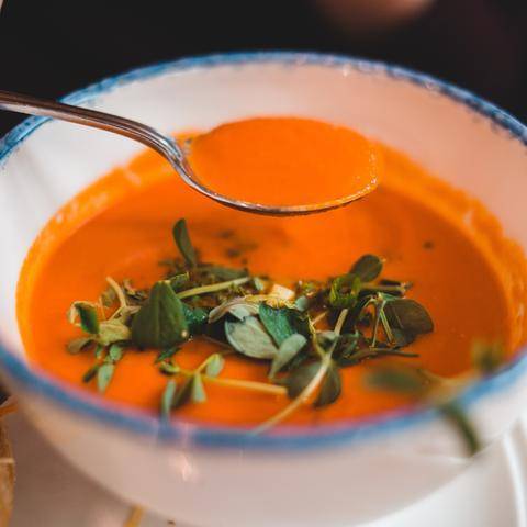 Bush Tomato Soup with Parmesan Crisps
